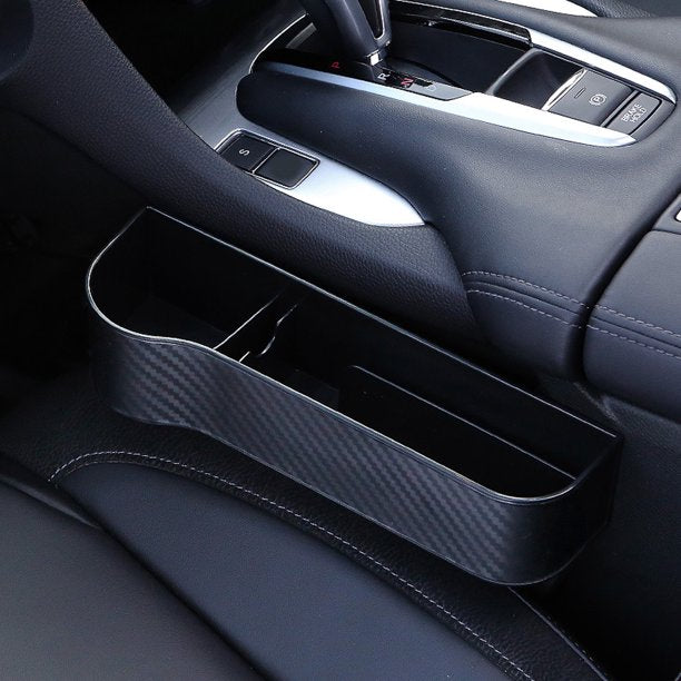 Carbon Fiber Car Auto Seat Gap Filler Crevice Storage Organizer