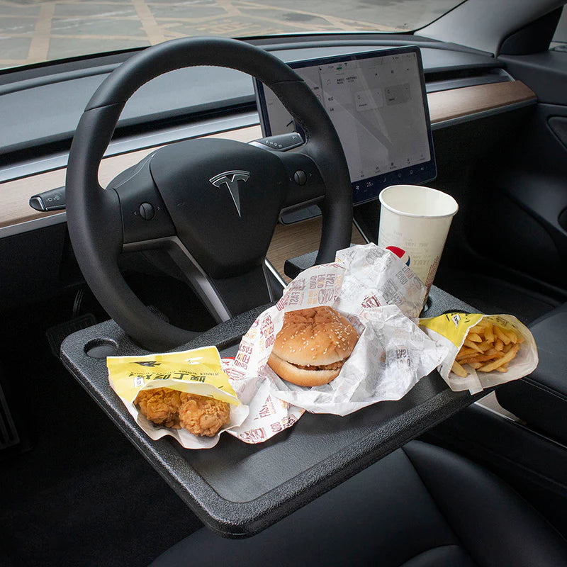 Steering Wheel Tray - Eat Lunch Cofortably In Your Car - Car Laptop Desk For Working Reotely - Fits Ost Cars Including Tesla Odel